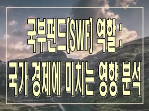 국부펀드(SWF) 역할 : 국가 경제에 미치는 영향 분석