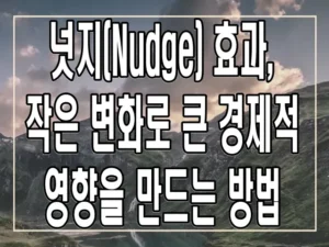 넛지 효과, 작은 변화로 큰 경제적 영향을 만드는 방법